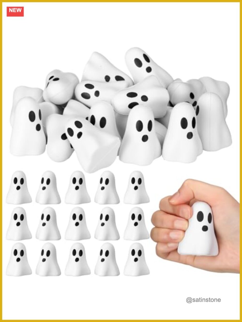 24 Pcs Halloween Ghost Stress Balls Squeeze Toys PU Foam